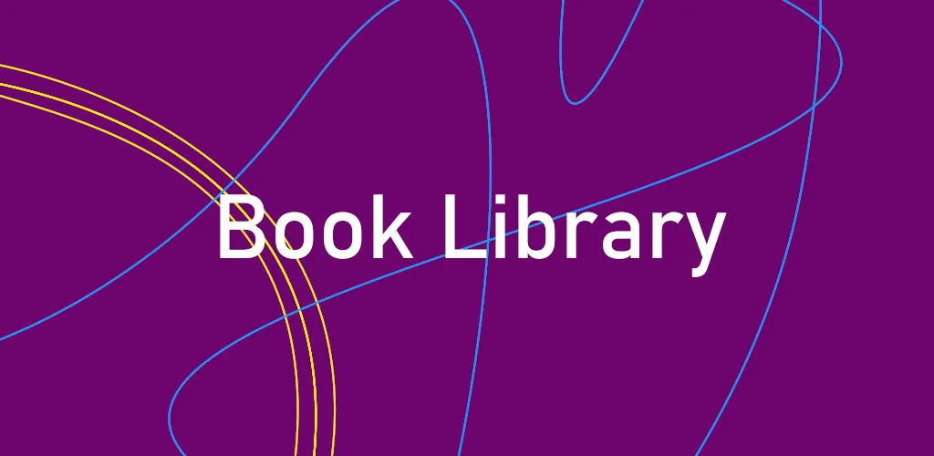 Feature graphic highlighting Book Library features